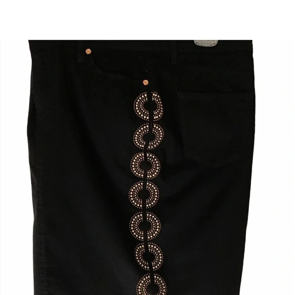 RACHEL ROY Denim Pencil Cut With Studs Mini Skirt Size 28 - Picture 4 of 6